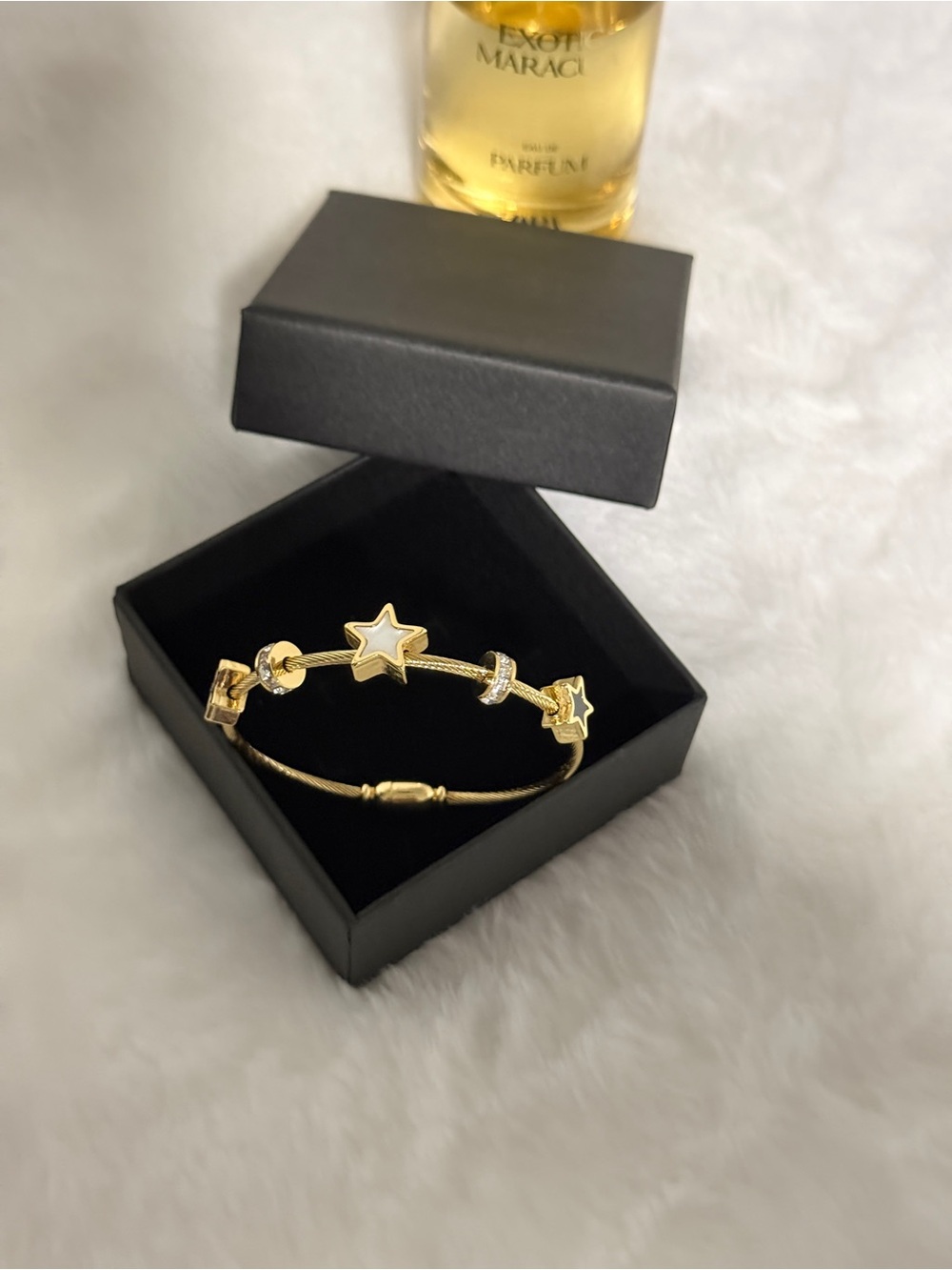 Gold Star Charm Bangle Bracelet - Women Jewelry